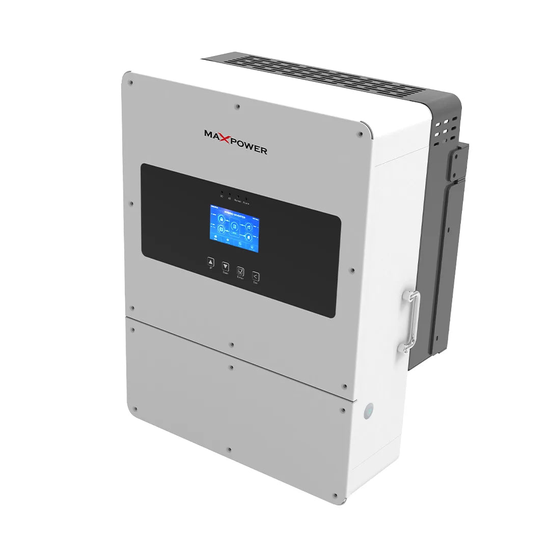 Max Power Voltas 8K-H4 single-phase hybrid inverter angled view