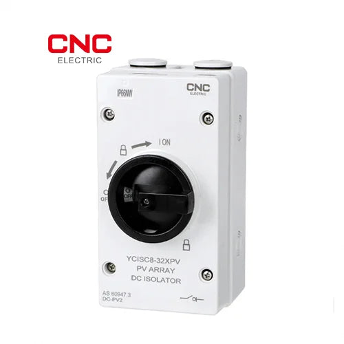 CNC YCISC8-32XPV 32A wall-mounted IP66 PV array DC isolator with lockable handle