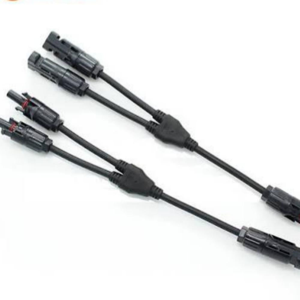 MC4 Y-Type solar branch connector pair close-up