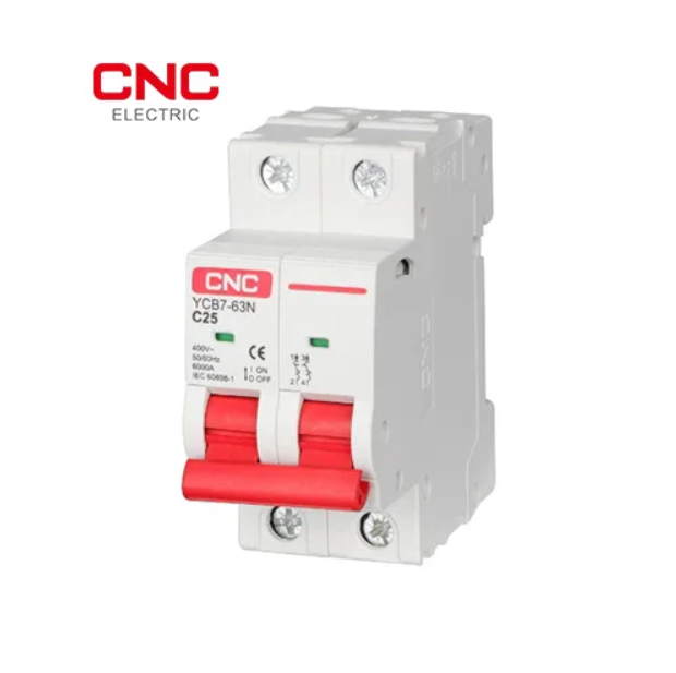 CNC YCB7-63N 2 pole AC MCB C25 side view