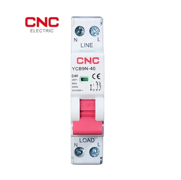 CNC AC breaker 1P+N MCB YCB9N-40 C40 front view