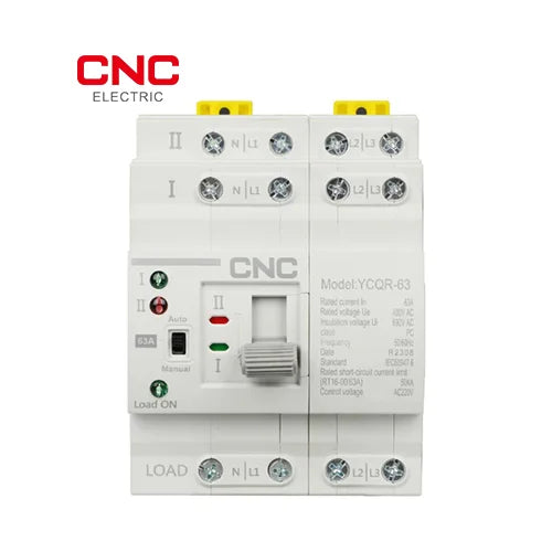 CNC Electric YCQR 4 Pole 63A Automatic Transfer Switch with Under/Over Voltage Protection