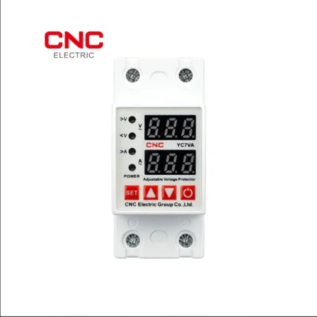 CNC VA Protection Device 2 Pole Single Phase Voltage & Current Protector 40A / 63A / 80A DIN Rail