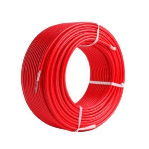 Red insulated electrical cable roll