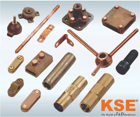 Assorted earthing accessories complete set with clamps, connecting links and fittings