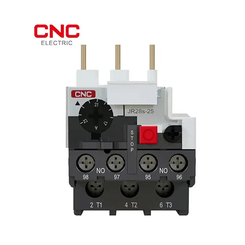 CNC thermal overload relay angled view showing reset selector