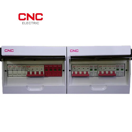 20kW on-grid solar DB bundle with fuses showing internal equipment, covers open
