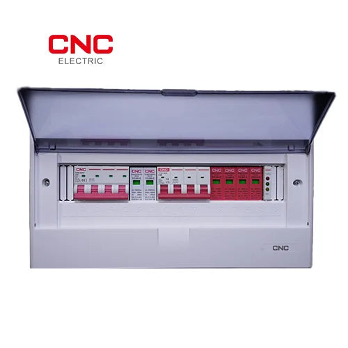 10kW on-grid solar DB bundle with SPD showing internal components and open cover
