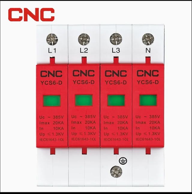 CNC YCS6-D two-pole AC surge protective device, front view