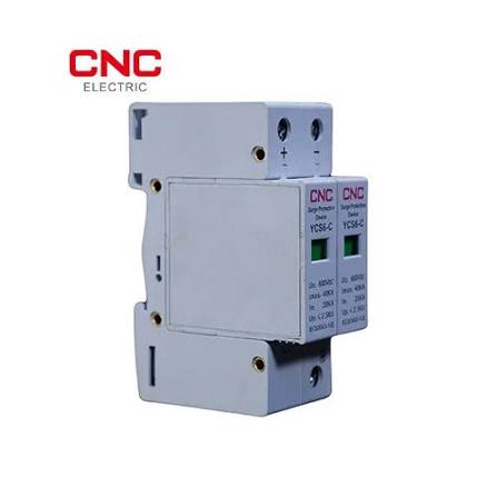 Side view of a CNC Electric two-pole surge protective device