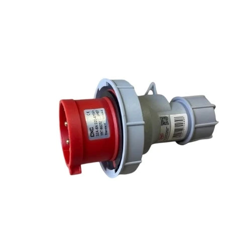 CNC industrial plug side view with label reading 16A and 5 Pin