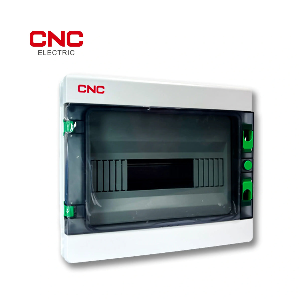 CNC HA 18-way waterproof distribution box, angled top view with translucent cover