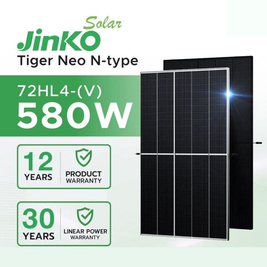 Jinko Solar Tiger Neo N-Type Solar Panels | 580W & Bifacial 700–710W Options