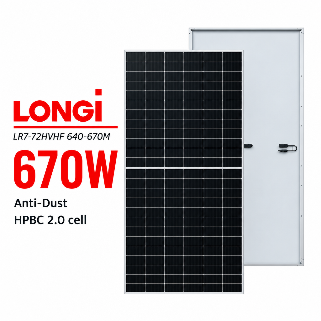 Enhanced LONGi 670W front aur back view